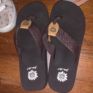 Yellow Box Sandals Never worn